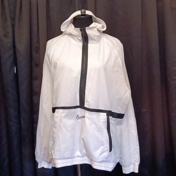 SOLD - Nike DNA Men's Basketball Jacket White HALF ZIP Windbreaker Hoodie - Picture 4 of 10